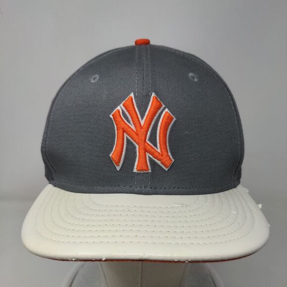 New Era Men's Snapback Hat Gray M-L Embroidered New York Yankees Logo 9Fifty - Picture 2 of 8